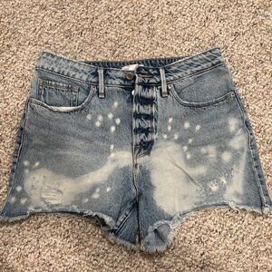 Good American Acid Wash Denim Blue Women's Shorts